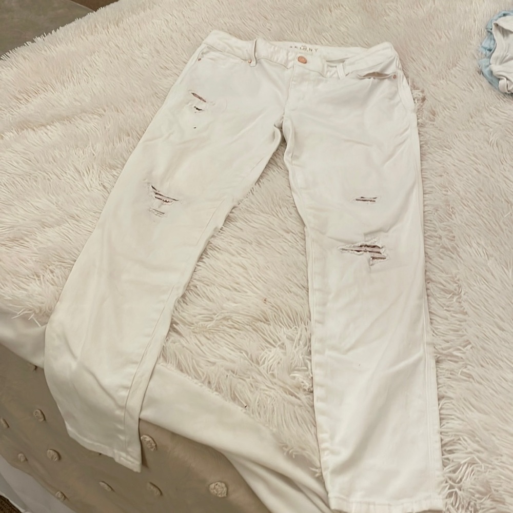 White jeans with sparkle